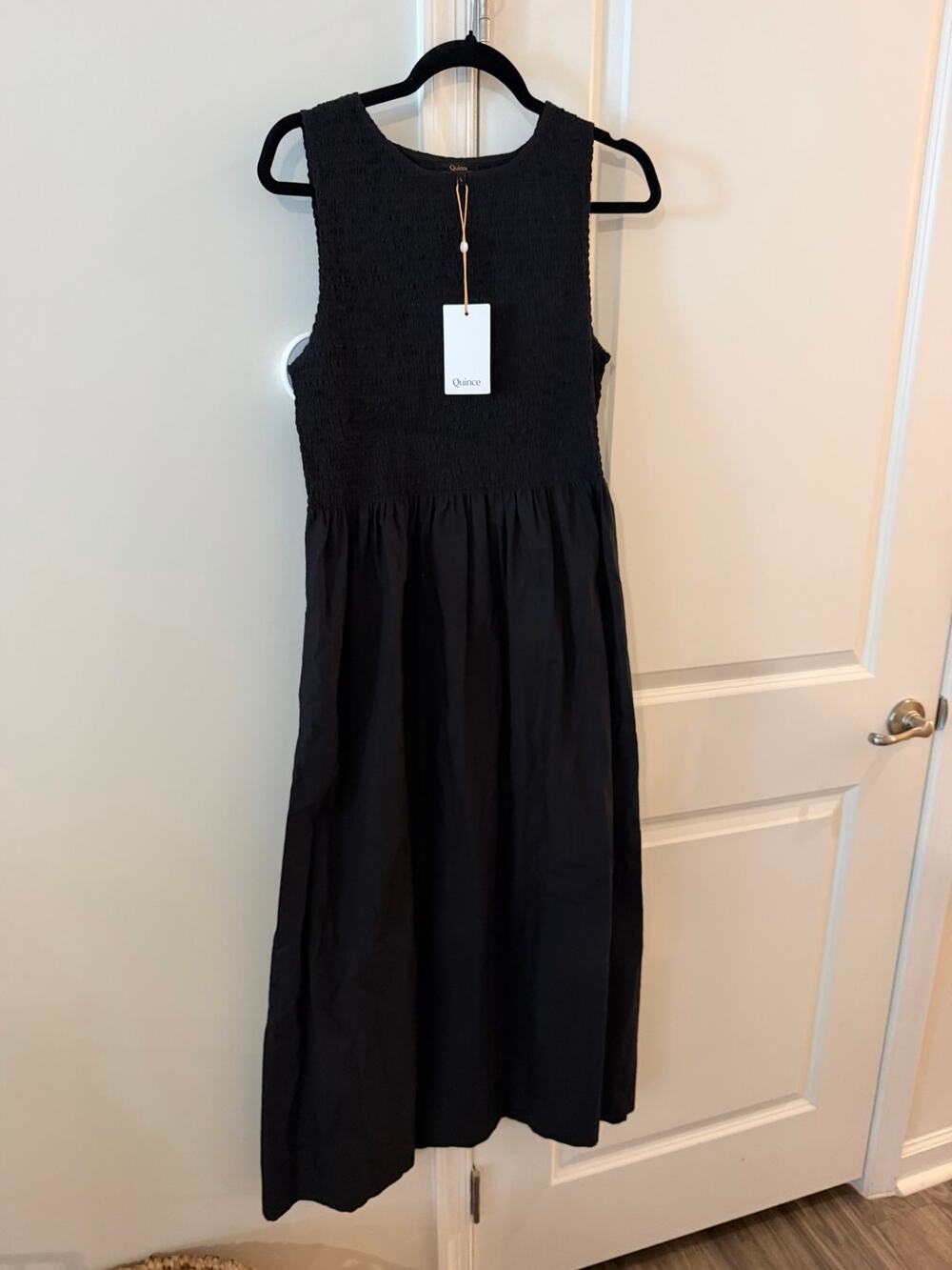Quince 100% Organic Cotton Poplin Boatneck Maxi Dress - Large